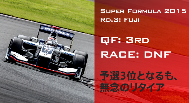 QF: 3rd RACE: DNF 予選3位となるも、
無念のリタイヤ