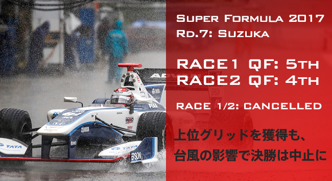 QF:5th RACE:4th 上位グリッドを獲得も、台風の影響で決勝は中止に